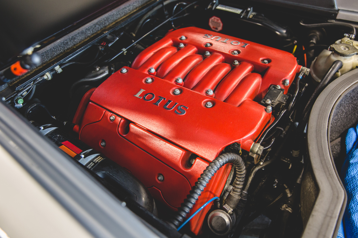Engine of 2001 Lotus Esprit V8 SE offered by RM Sotheby’s online 2019